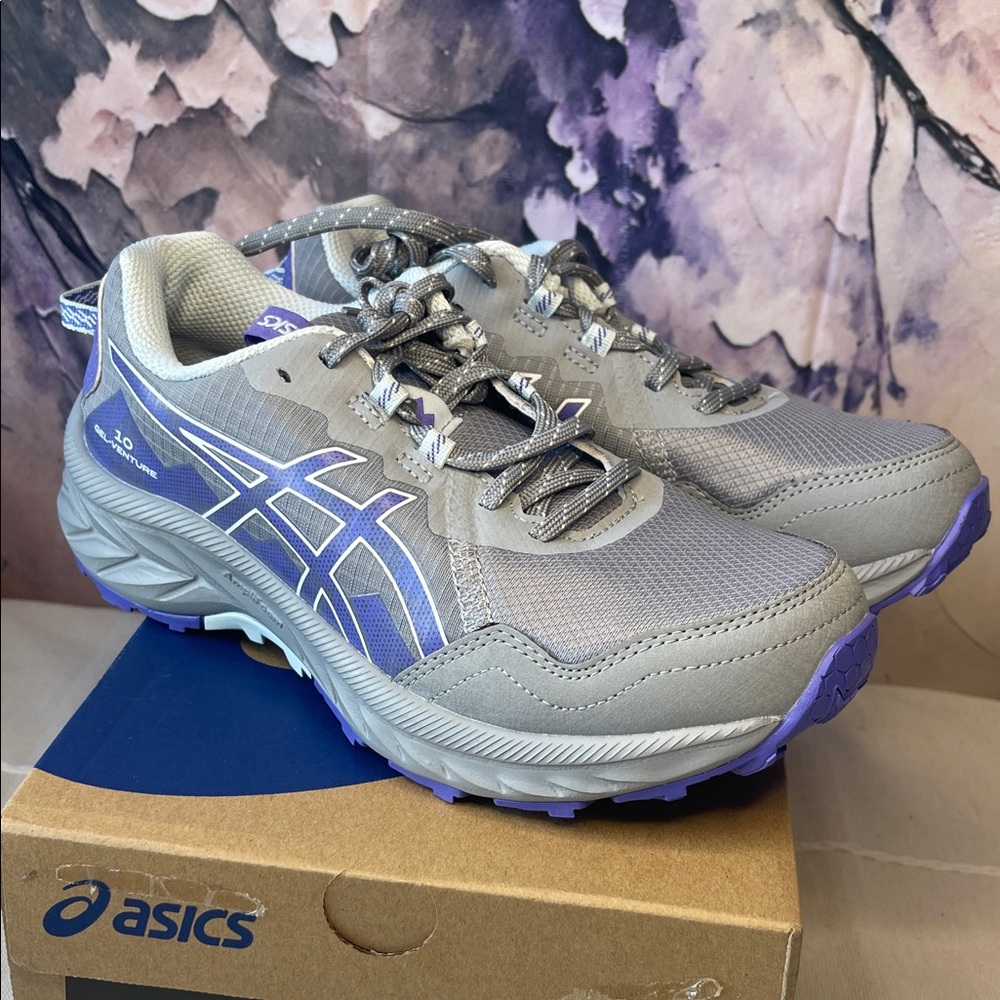 ASICS Women's Gel Venture 10 Trail Shoe - Gray and Lavender - Picture 6 of 9